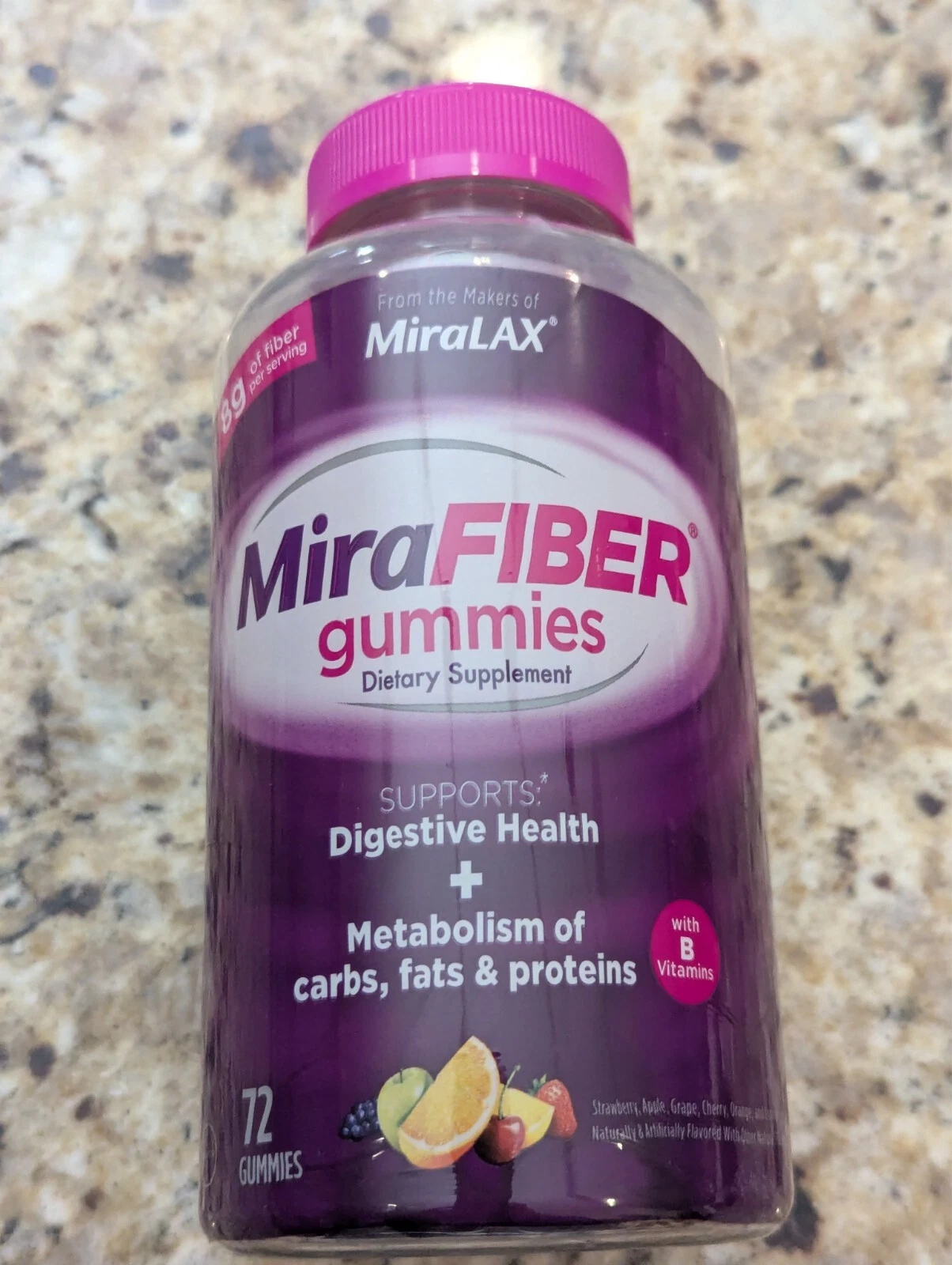 MiraLAX MiraFIBER Gummies 8g Prebiotic Fiber Metabolism Support 72ct exp: 6/2026