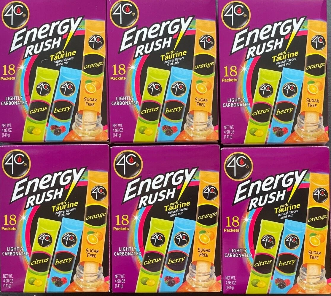 4C Powder Energy Rush Stix, Energy Rush, 108 Ct