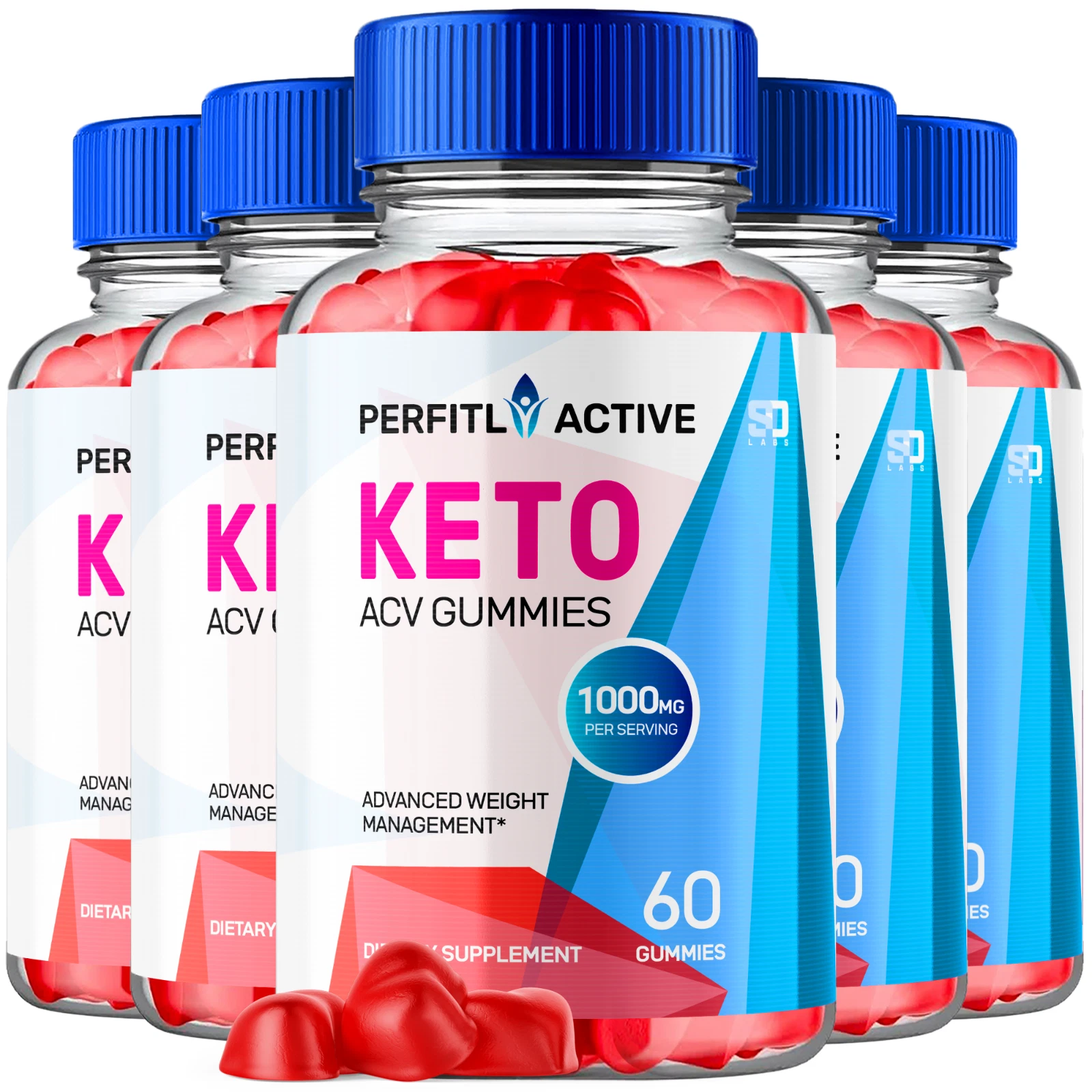 (5 Pack) Perfitly Active Keto, Perfitly Active ACV Keto Gummies (300 Gummies)