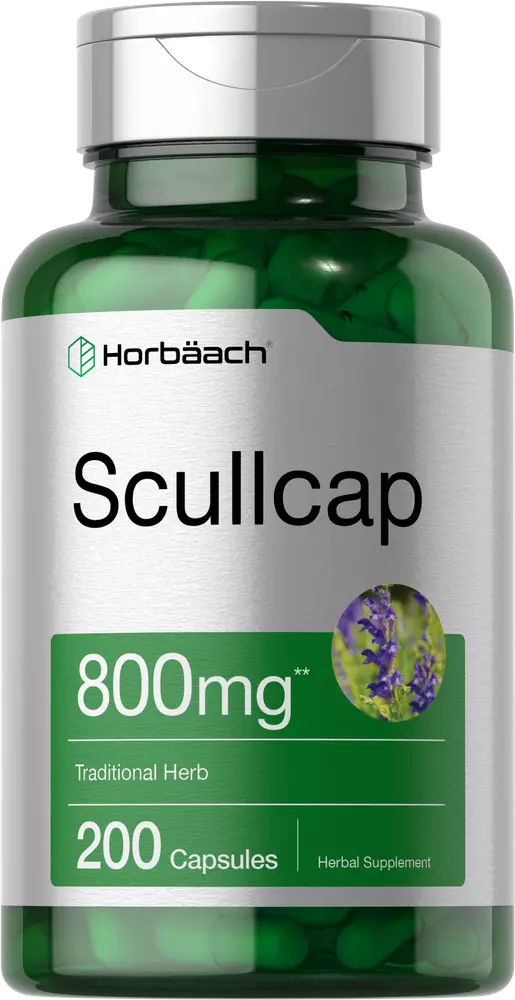 Scullcap 800mg | 200 Capsules | Max Potency, Value Size | by Horbaach