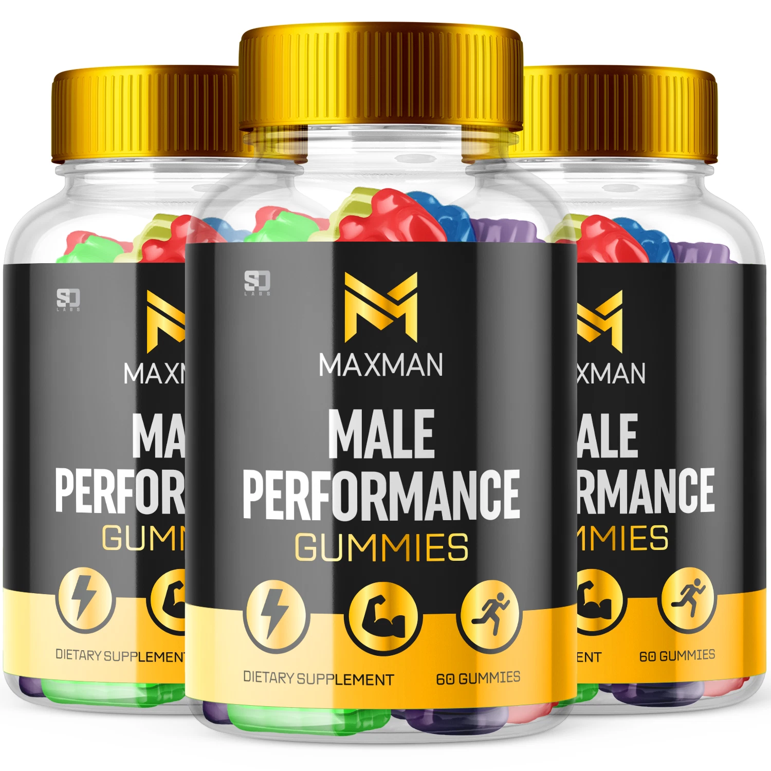 MaxMan Male Performance Gummies - Enhances Energy, Vitality & Stamina (3 Pack)