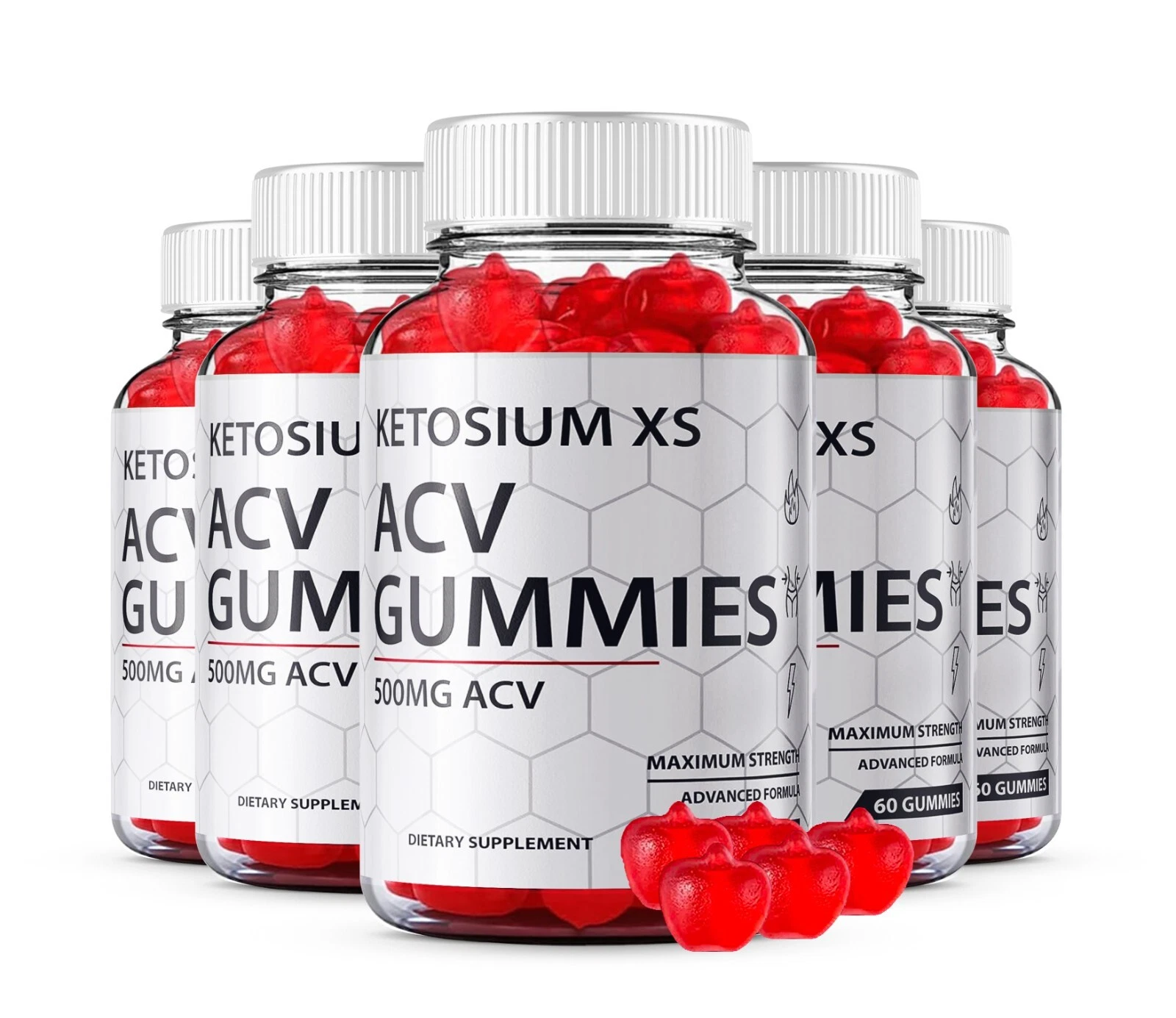 Ketosium XS ACV Gummies Weight Management Dietary Suplement (300 Gummies) 5-Pack