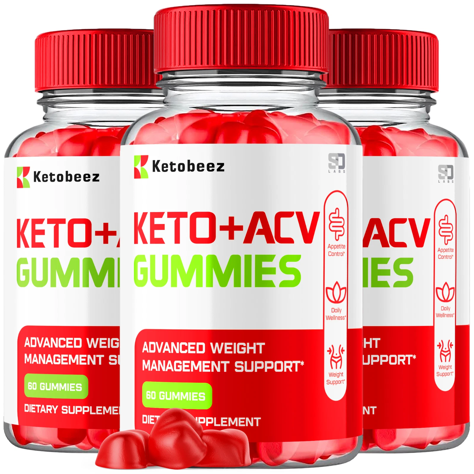 (3 Pack) Ketobeez Keto Gummies, Keto Beez ACV Gummies Weight Loss (180 Gummies)
