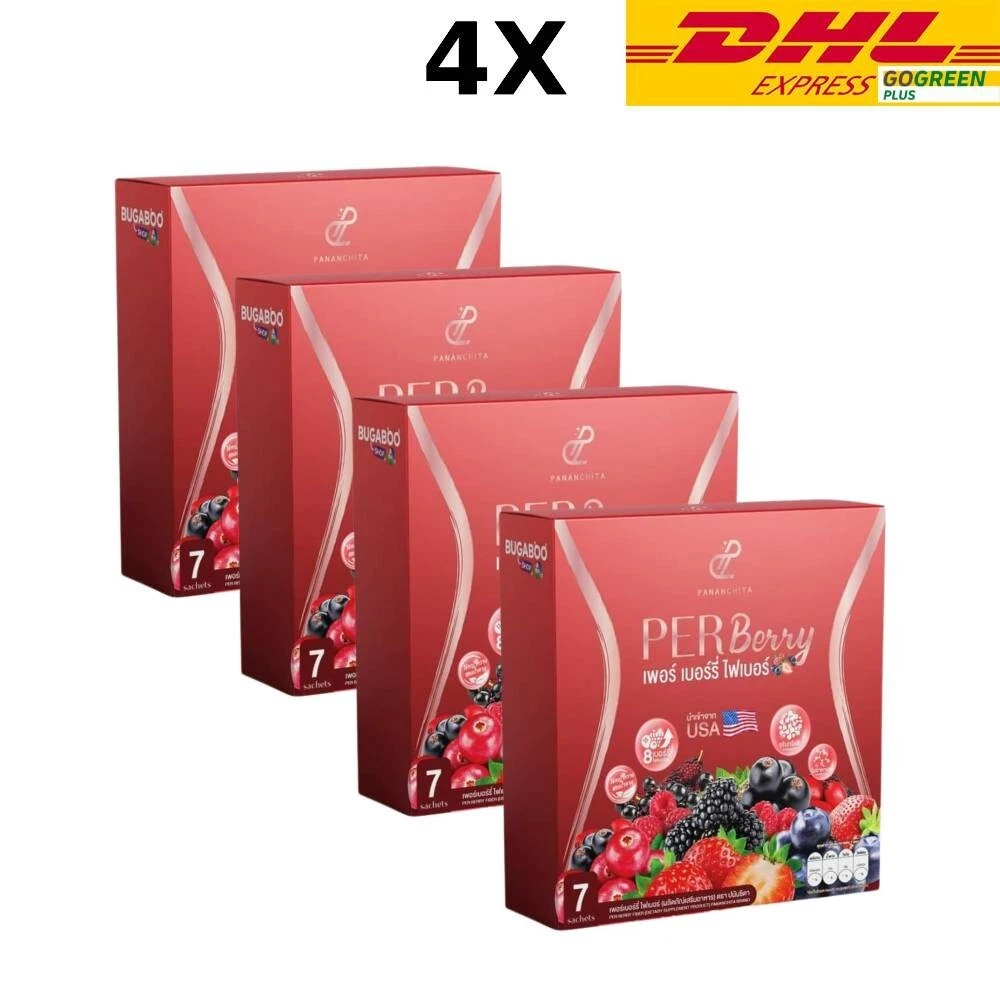 Per Berry Fiber Weight Management Body Detox Dietary Supplementary 4 Boxes