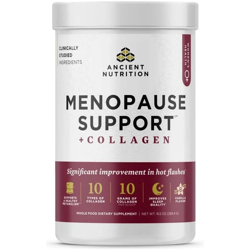 Ancient Nutrition Menopause Support + Collagen Powder Vanilla, 25 Servings
