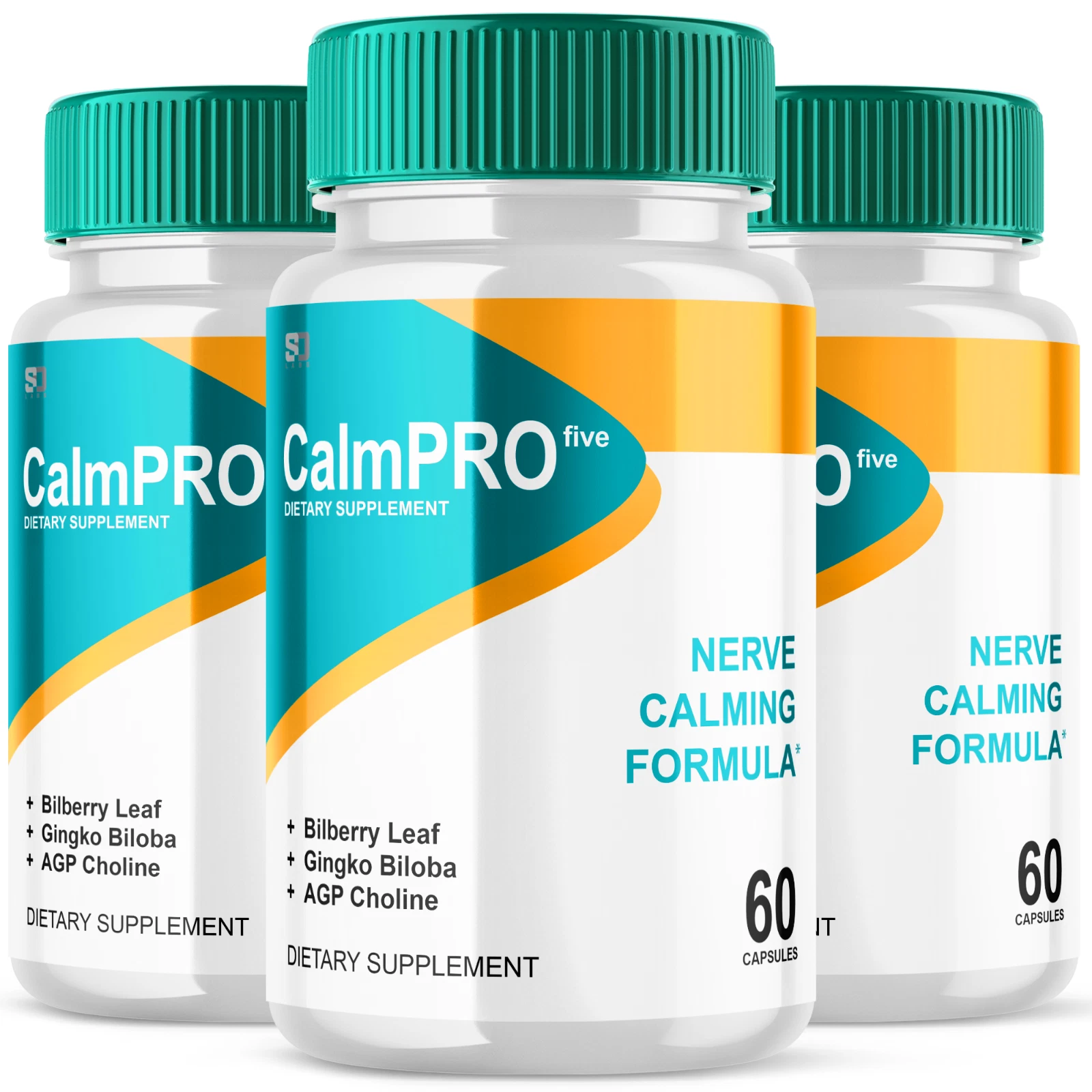 (3 Pack) CalmPro5 Calm Pro 5 Nerve Support Pills Calming Supplement 180 Capsules