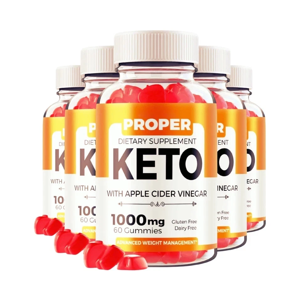 5-Pack Proper Keto ACV Gummies, Proper Keto Gummies for Weight Loss -300 Gummies