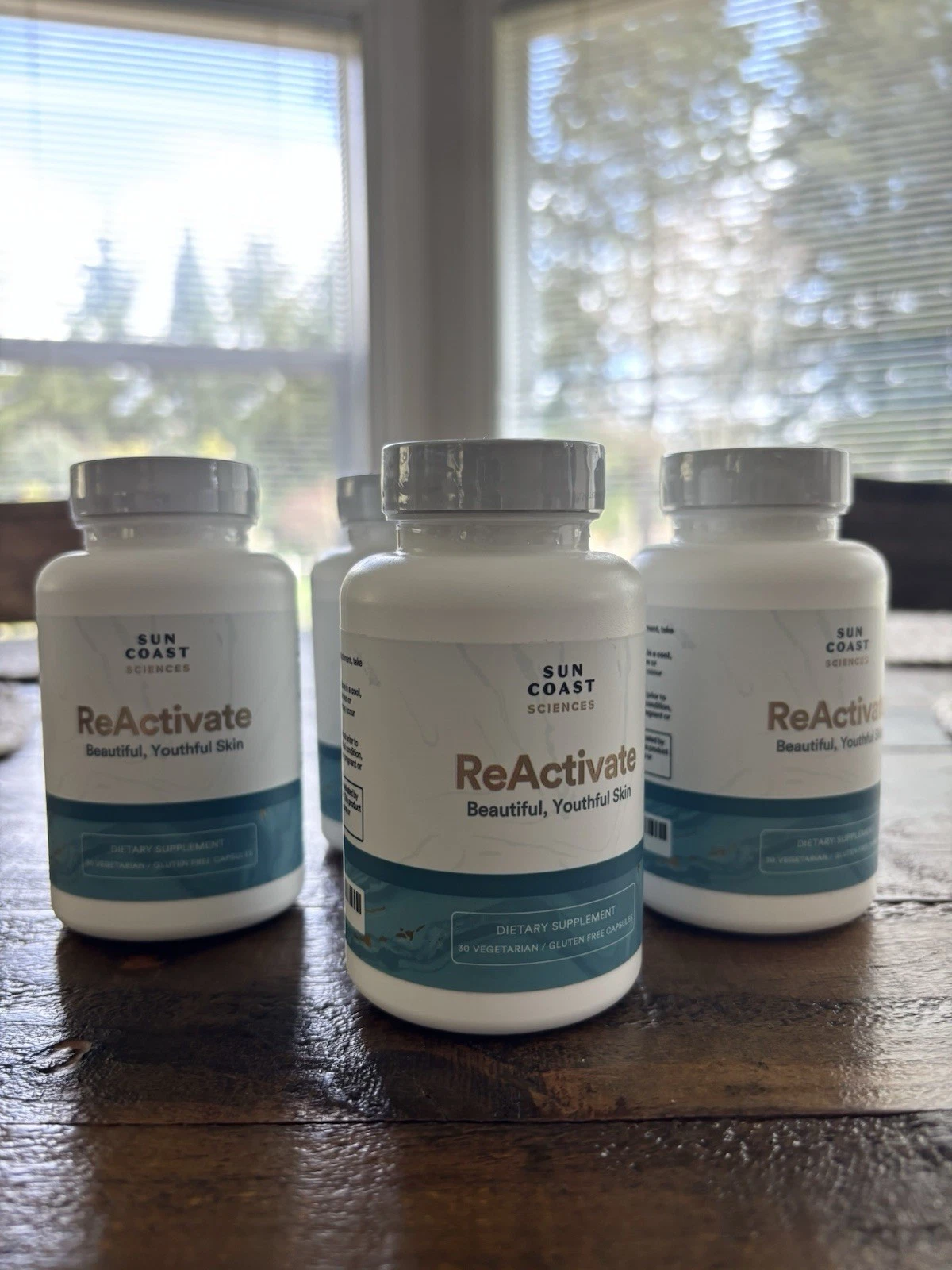 Lot of 4 Sun Coast ReActivate Supplement Beautiful Youthful Skin EXP 4/26 Sealed