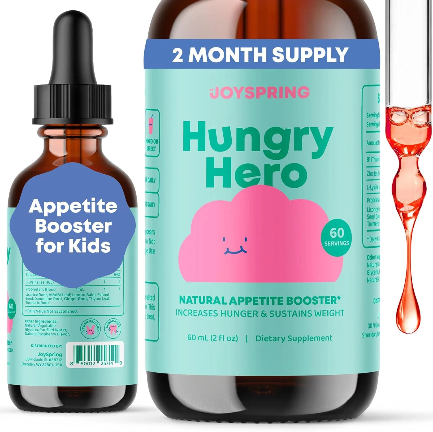 JoySpring Appetite Booster for Kids ~ Natural Weight Gain ~ L-Lysine, B Vitamins