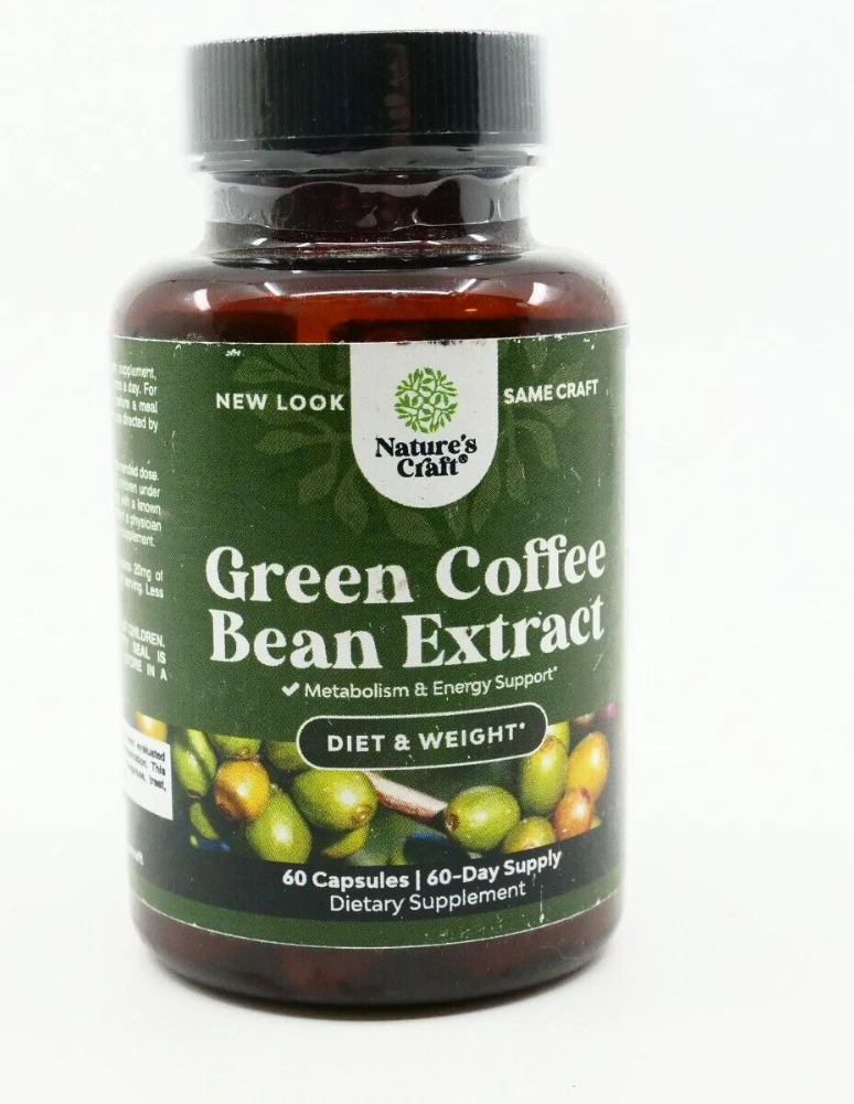 Nature's Craft Green Coffee Bean Extract For Metabolism/Energy Support Exp 10/25