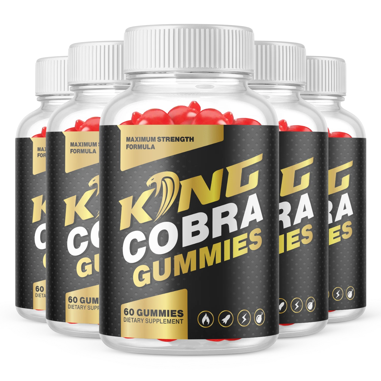5 Pack - OFFICIAL King Cobra Gummies For Men - KingCobra Male Gummy Formula