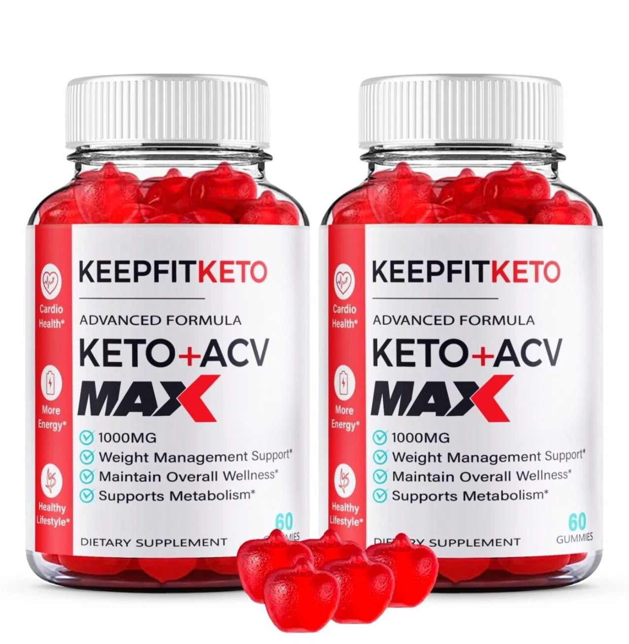 (2 Pack) Keep Fit Keto MAX ACV Gummies, KeepFit Weight Loss and Energy Support