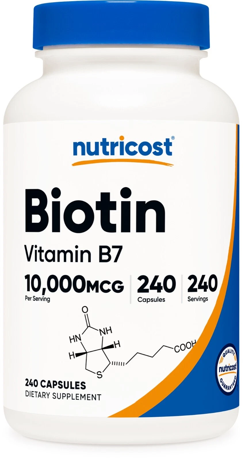 Nutricost Biotin (Vitamin B7) 10,000mcg (10mg), 240 Capsules