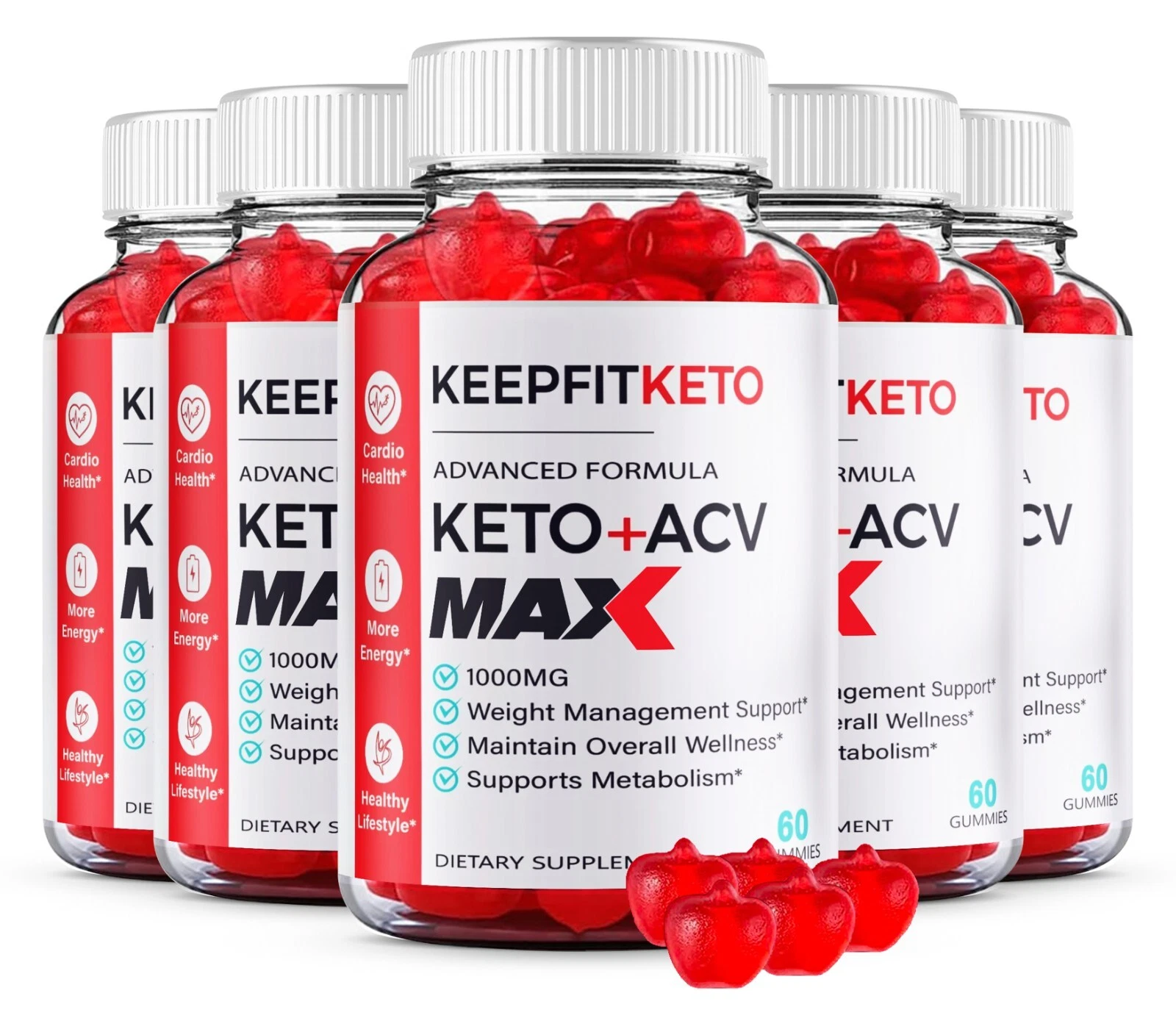 (5 Pack) Keep Fit Keto MAX ACV Gummies, KeepFit Weight Loss and Energy Support