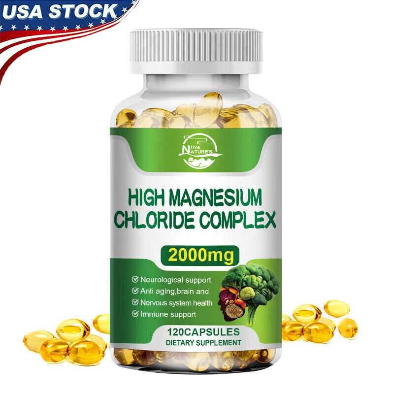 Magnesium Citrate 2000mg Capsules Super Strong Effective Vegan Capsules 120Pills