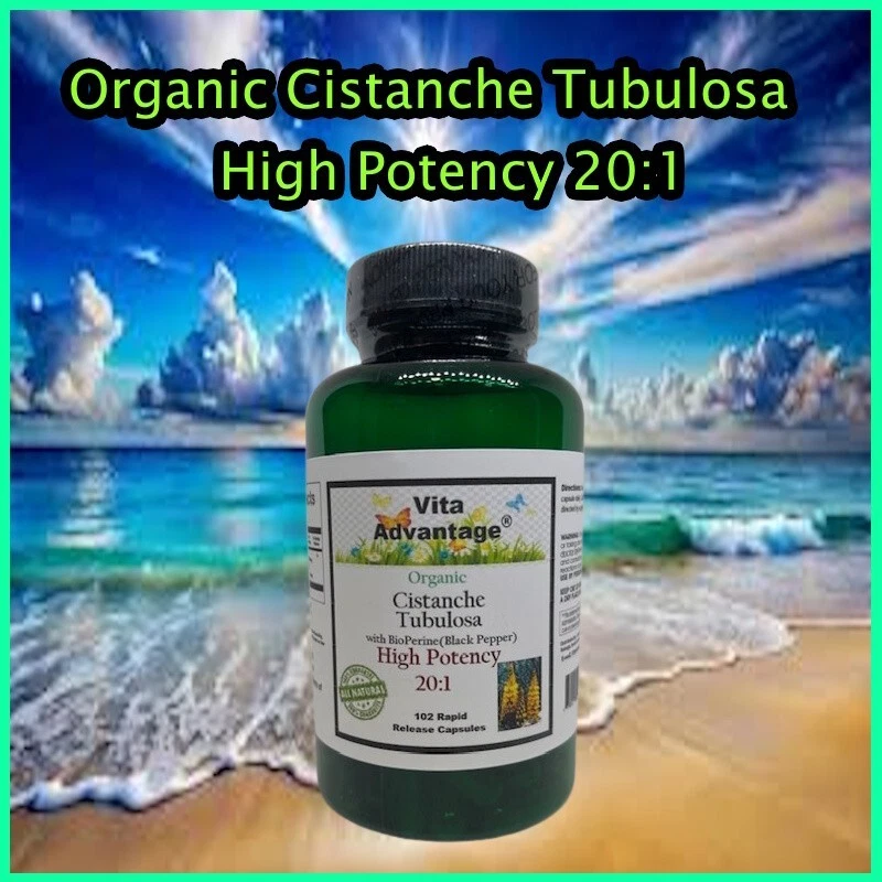 Organic CISTANCHE TUBULOSA 20:1 extract 102 Caps 10% Acetoside