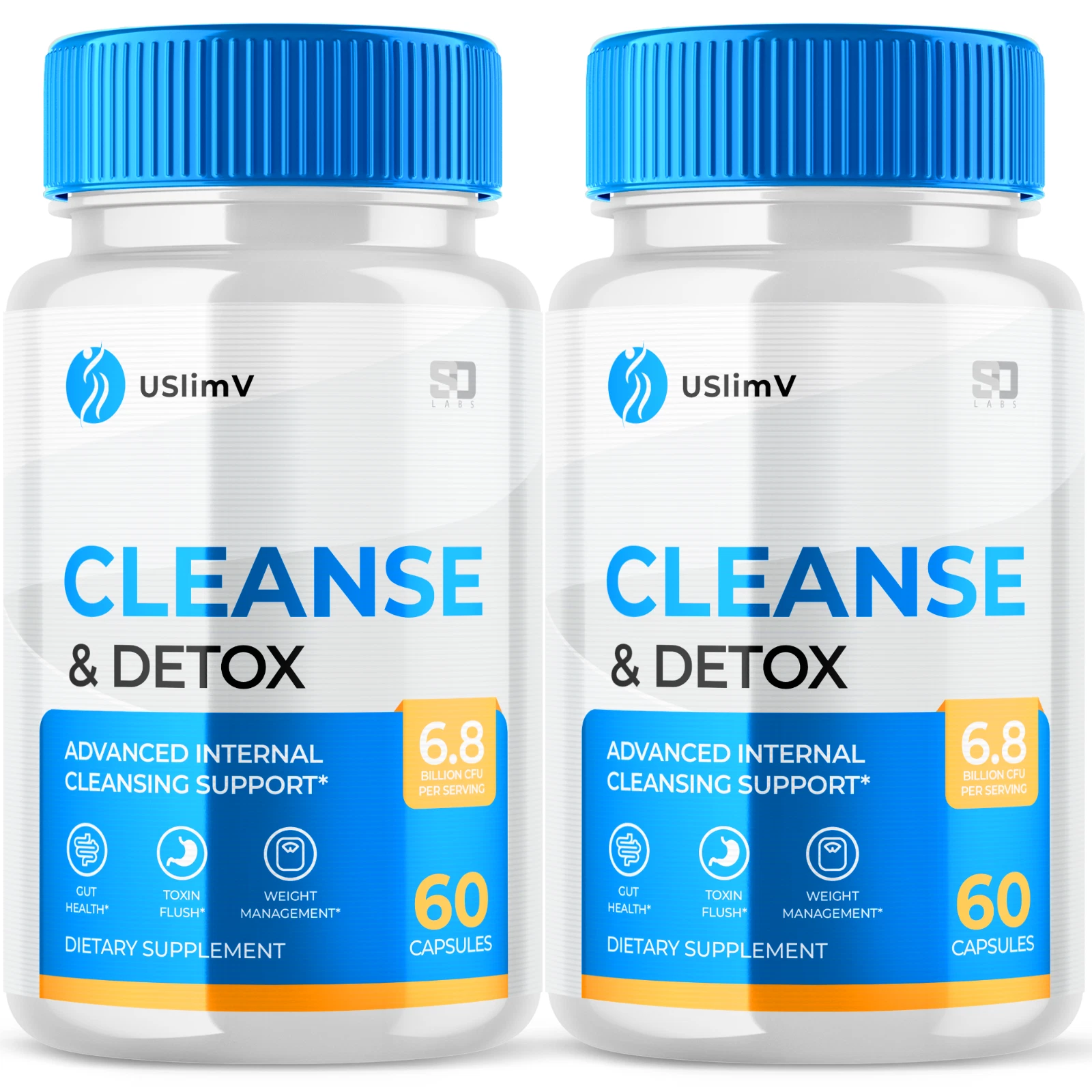 (2 Pack) USlimV Cleanse and Detox Advanced Cleansing Support Pill (120 Capsules)