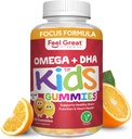 Feel Great Vitamin Co. DHA Gummies for Kids - Omega 3, 6, 9, Vitamin C - Brain