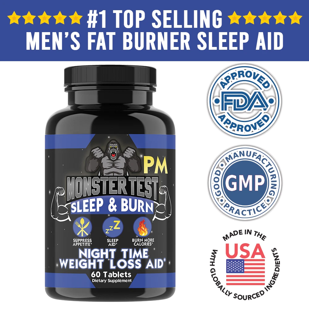 Monster Test Mens Fat Burner PM Night Time Weight Loss Diet Pill