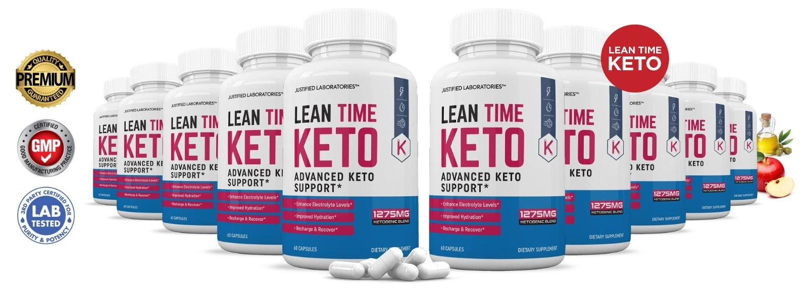 Lean Time Keto ACV Pills 1275MG New Improved Formula 10 Pack