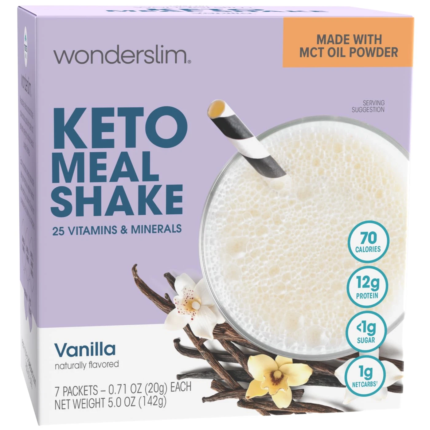 Wonderslim Keto Meal Replacement Shake, Vanilla, 12G Protein..., No Gluten (7Ct)