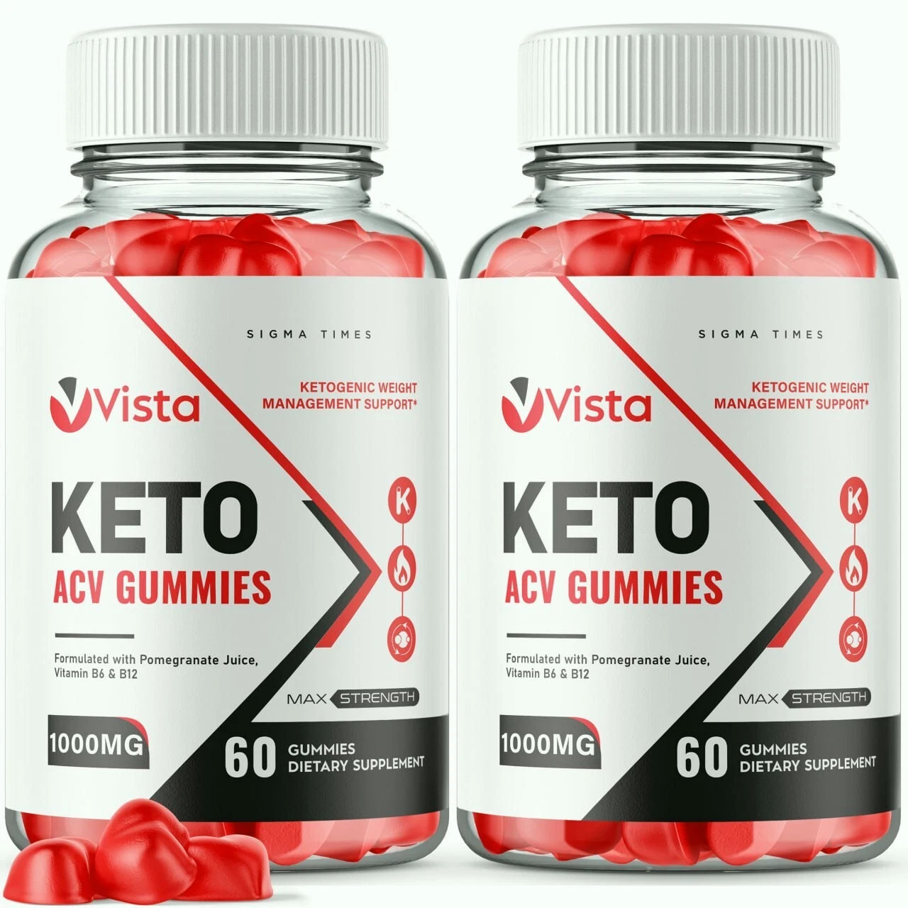 (2 Pack) Vista Keto ACV Weight Loss Gummies for Reducing Fat and Boosting Energy