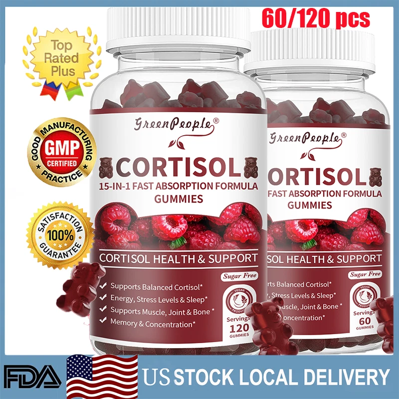 Cortisol 15-IN-1 Supplement Gummies w/ Magnesium Ashwagandha L-Theanine