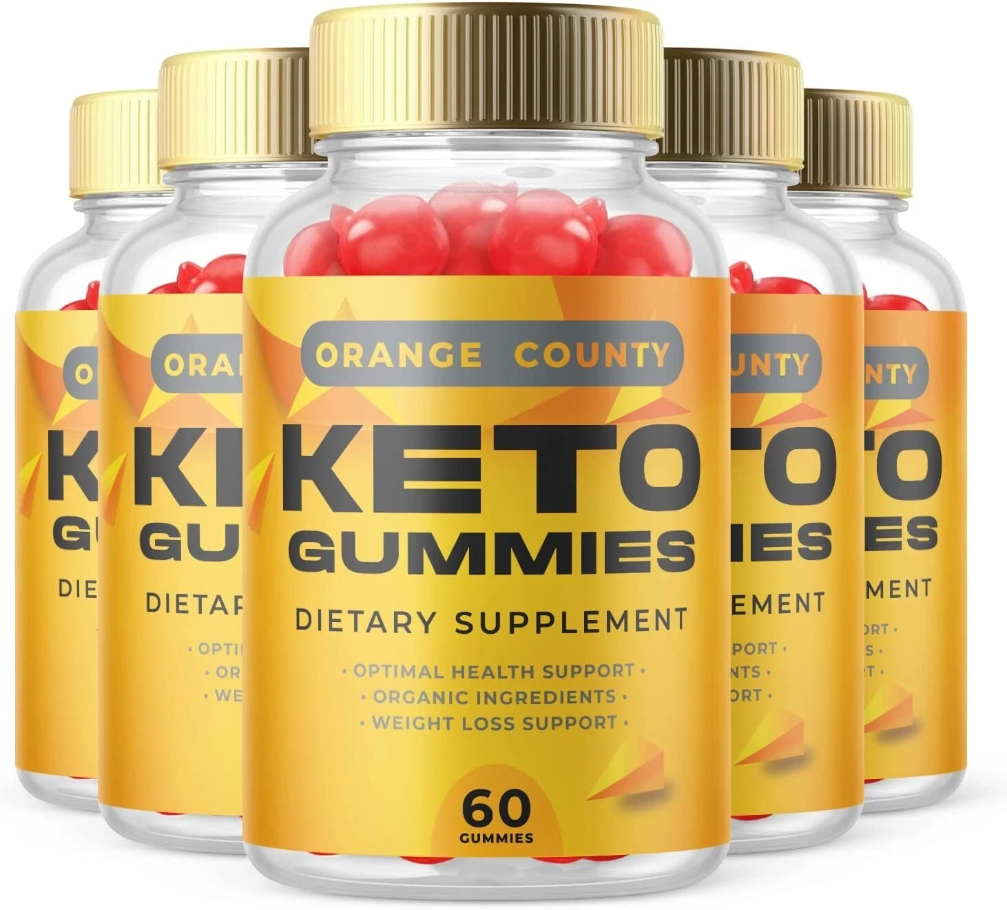 5 Pack - Orange County Keto ACV Gummies - Vegan, Weight Loss Supplement-300 Gums