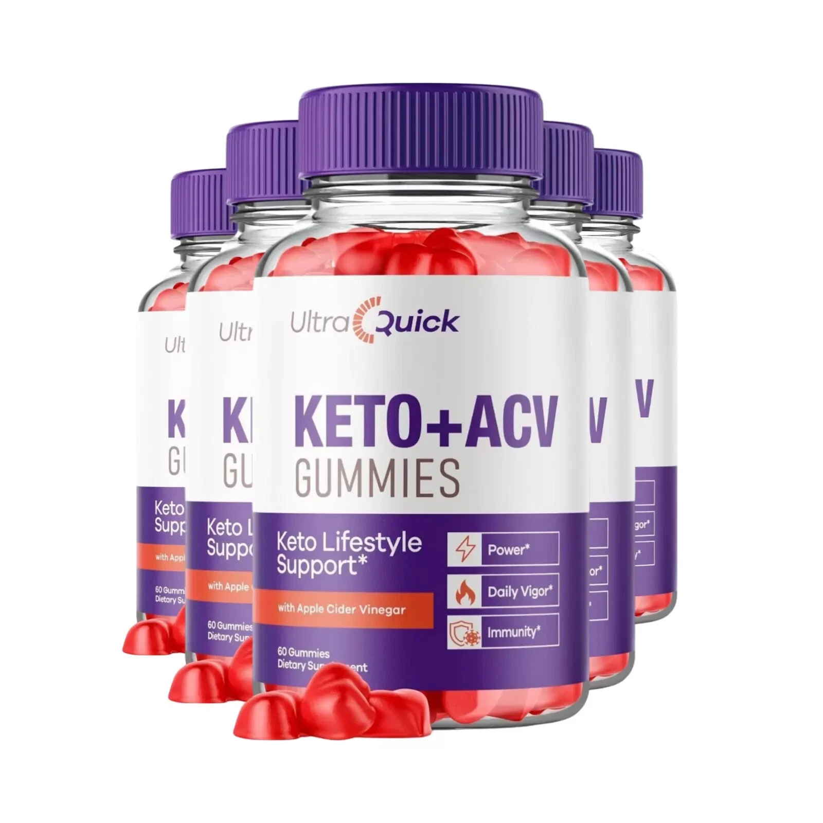 5-Pack Ultra Quick Keto ACV Gummies for Advanced Weight Loss 300 Gummies