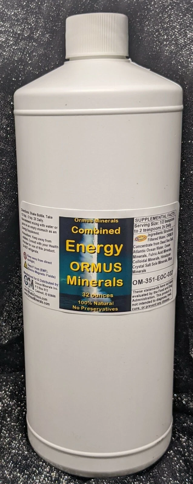 Combined Energy Ormus Mental Health Clarity Vision Immunity Aches Pains 32oz