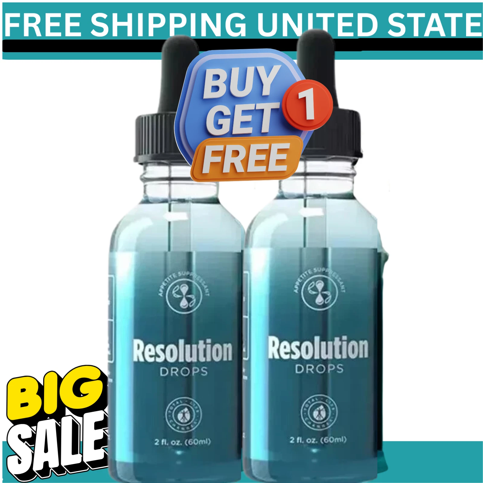 TLC Resolution Drops, Appetite suppressant - Lose Weight / Weight Loss, US