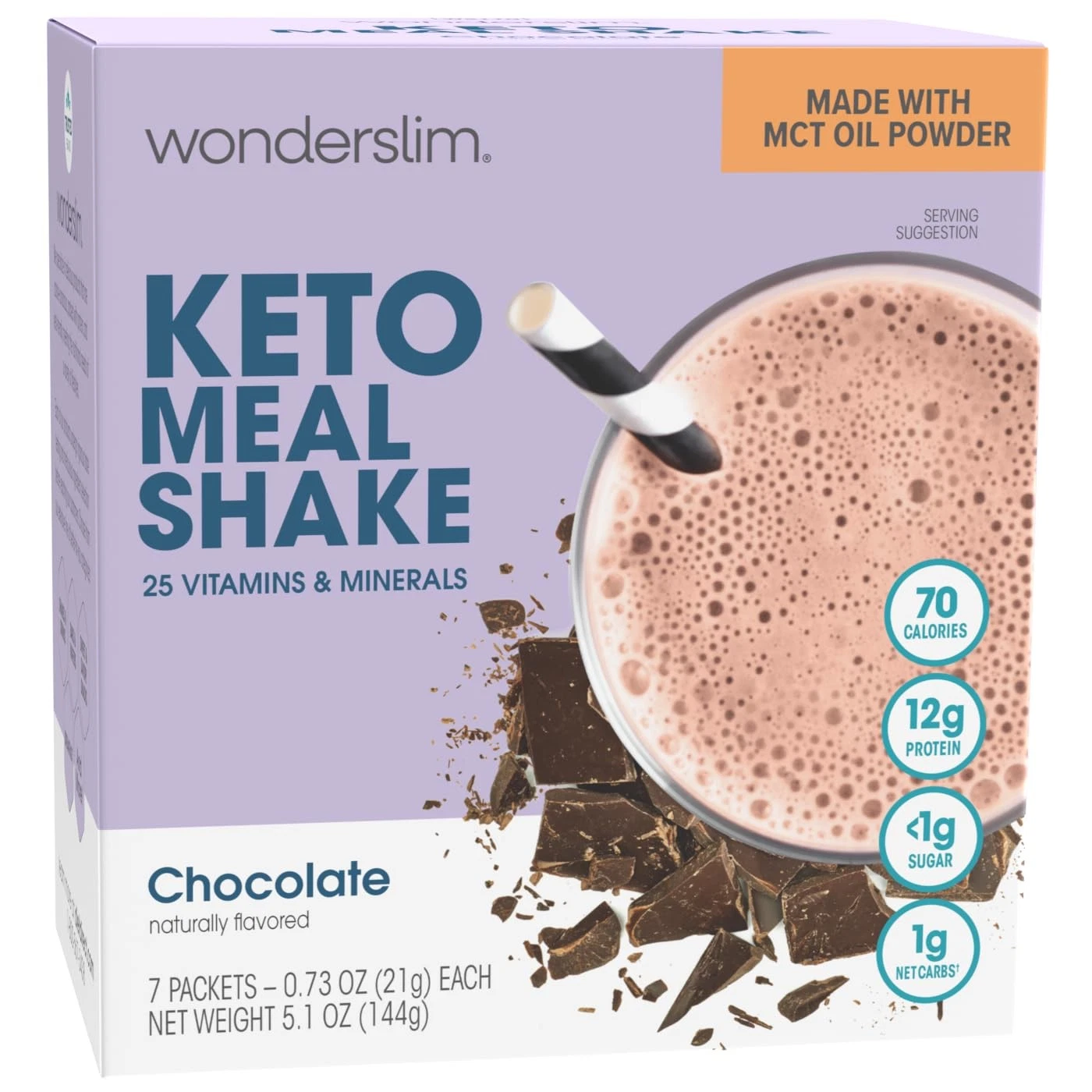 Keto Meal Replacement Shake, Chocolate, Low Carb, C8 MCTs, 12g Protein, Colla...