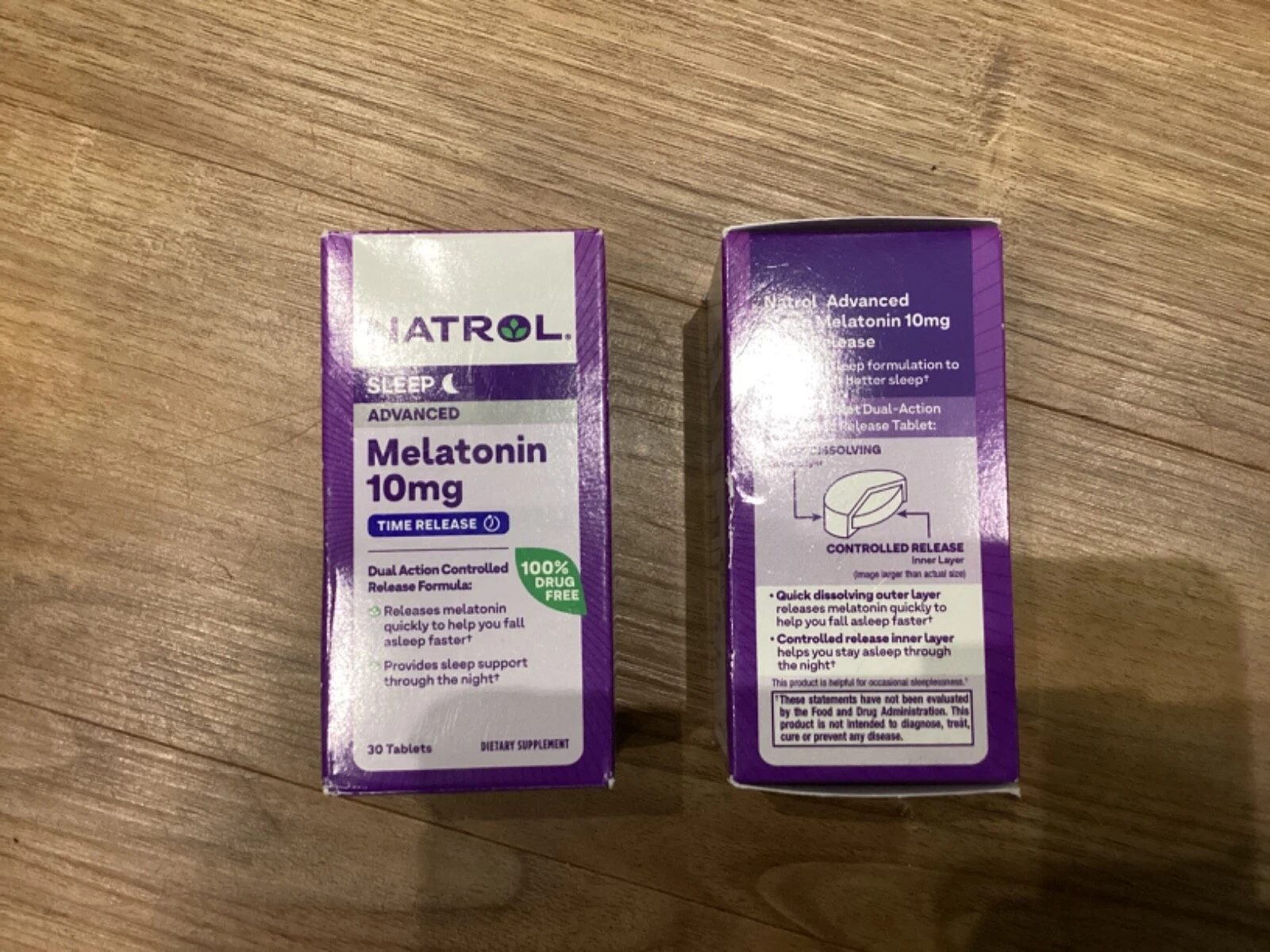 Natrol Melatonin Advanced Sleep Aid 10mg 30 Tablets Time Release New Lot Of 2