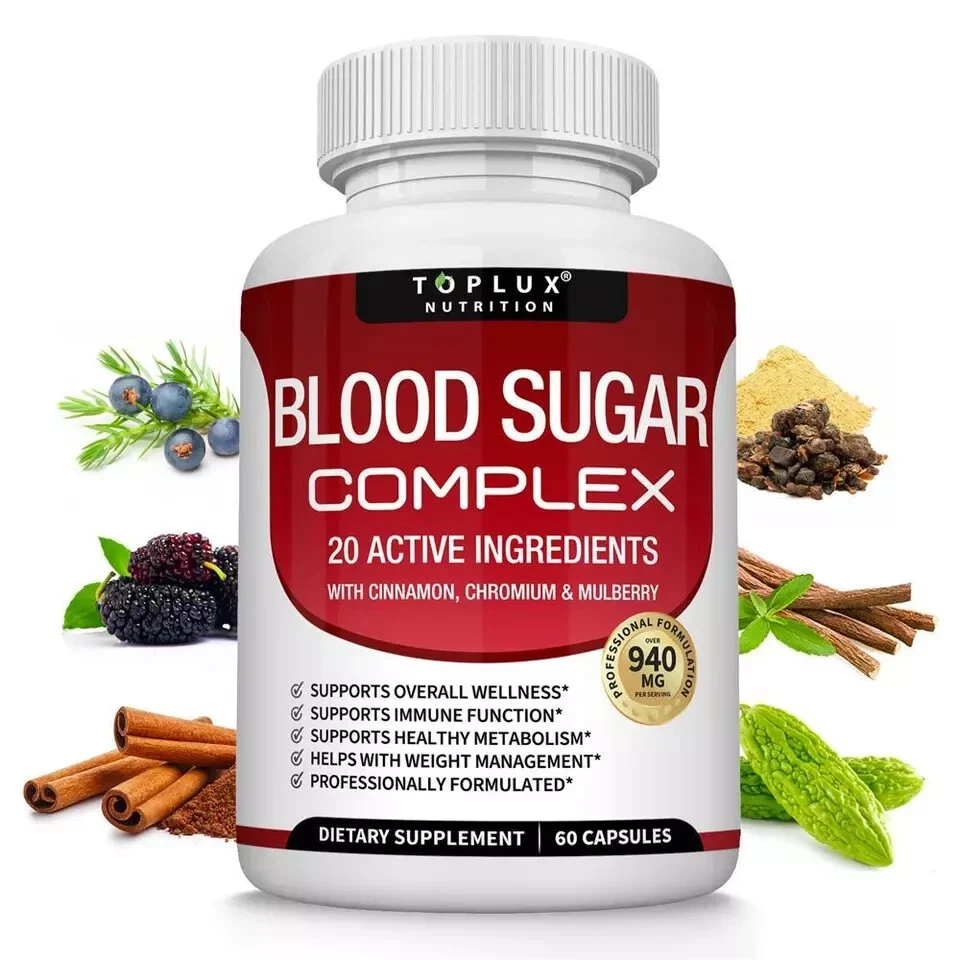 BLOOD SUGAR BLEND SUPPORT Alpha Lipoic Acid & Cinnamon 20 Herbs Complex 60pcs