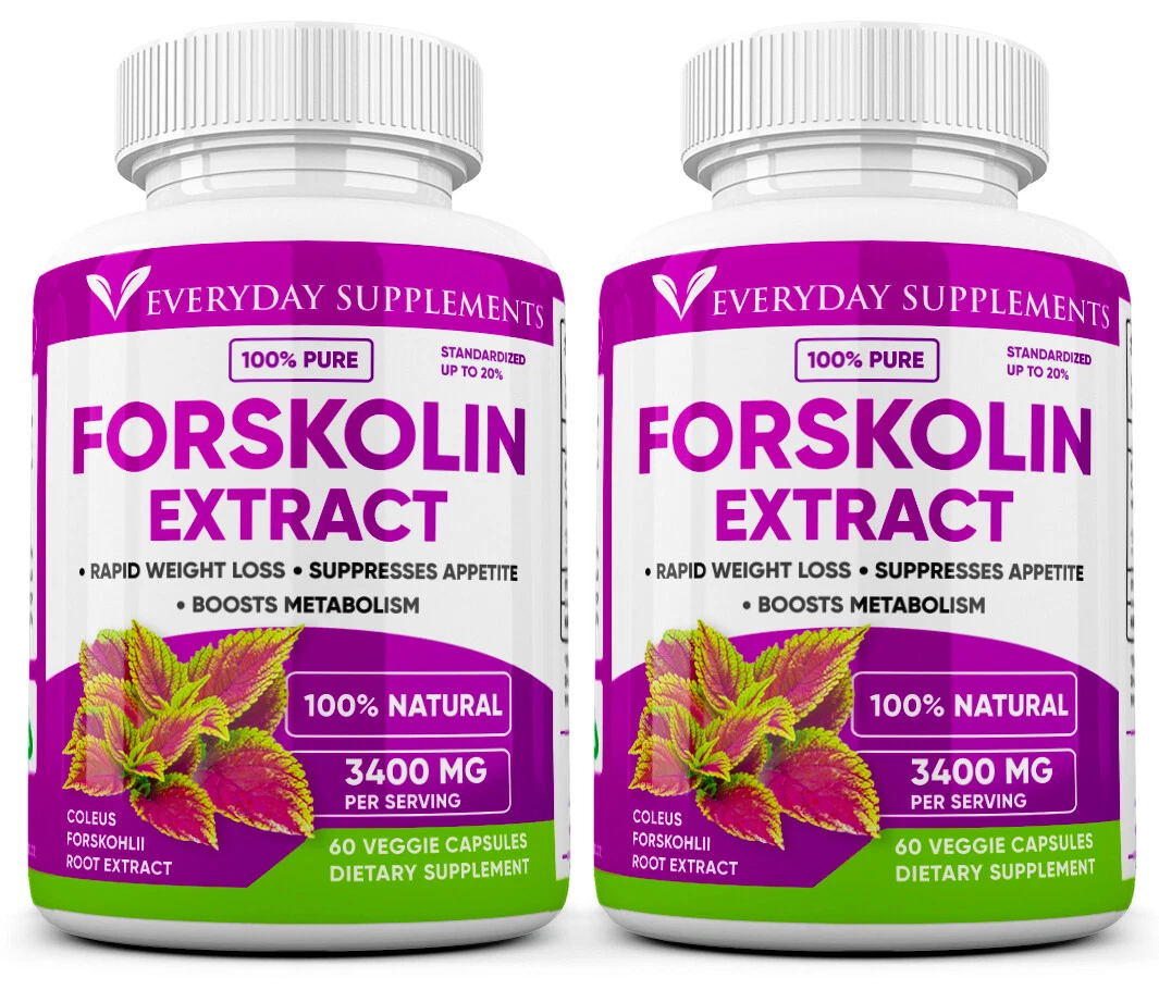 2 x Forskolin Maximum Strength 100% Pure 3400mg Rapid Results Forskolin Extract