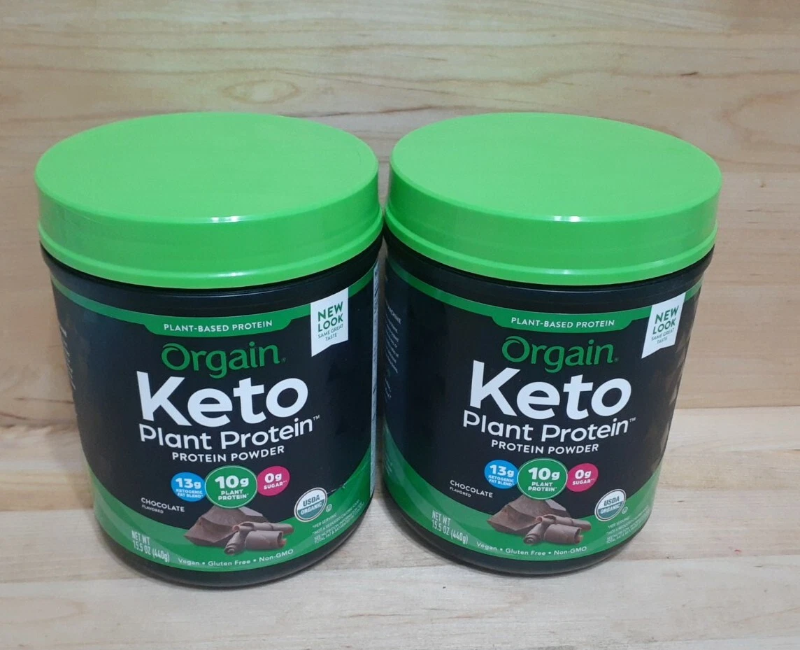 2pk Orgain Keto Plant-Based Protein CHOCOLATE Powder Keto Friendly Organic 15.5z