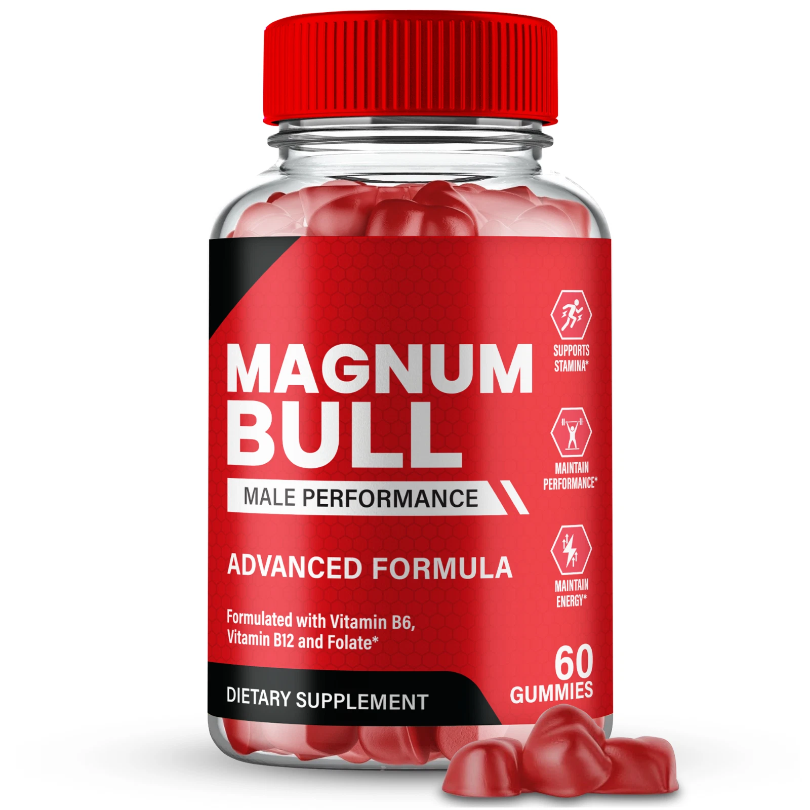 Magnum Bull Men Gummies, MagnumBull Advanced Formula for Male Health 60ct