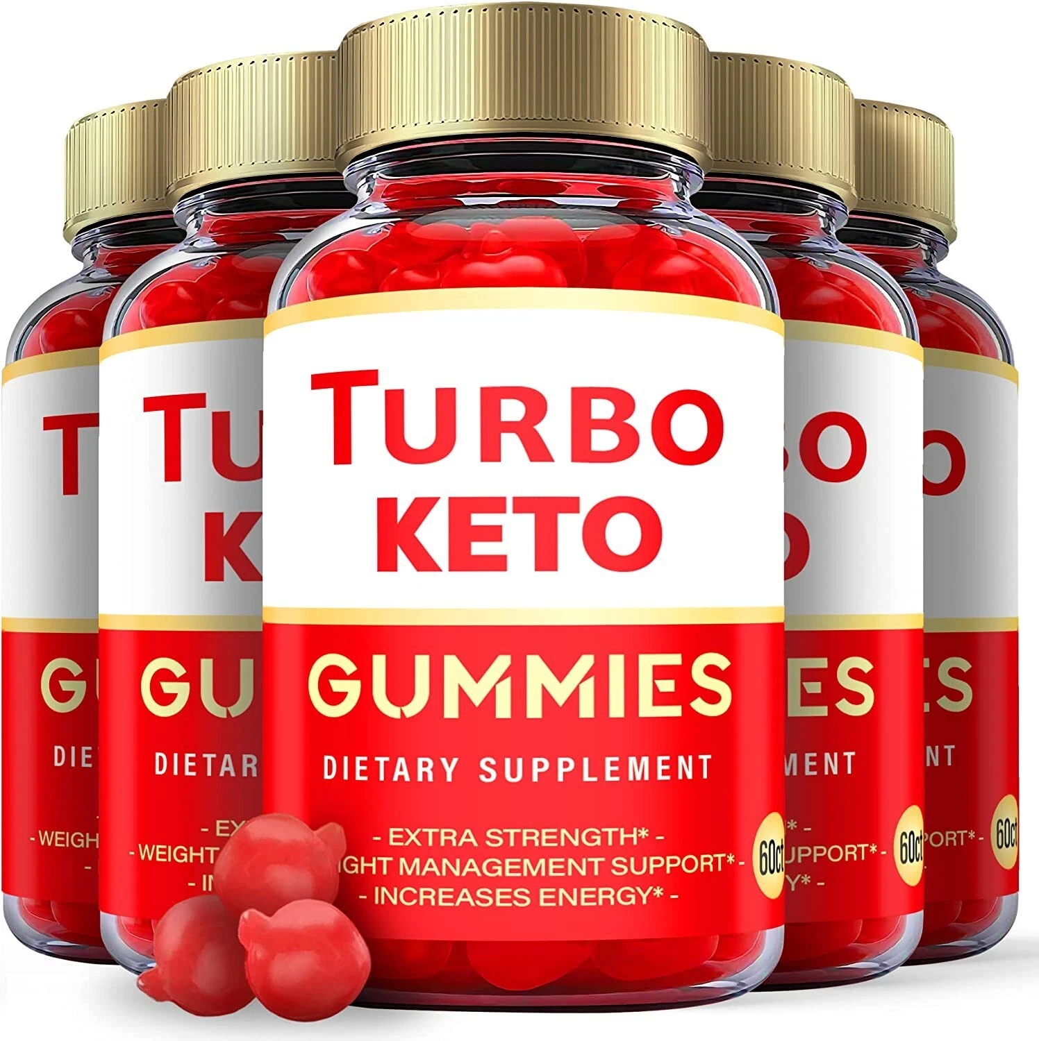 (5 Pack) Turbo Keto ACV Gummies - Vegan Keto Gummies, Weight Loss - 300 Gummies