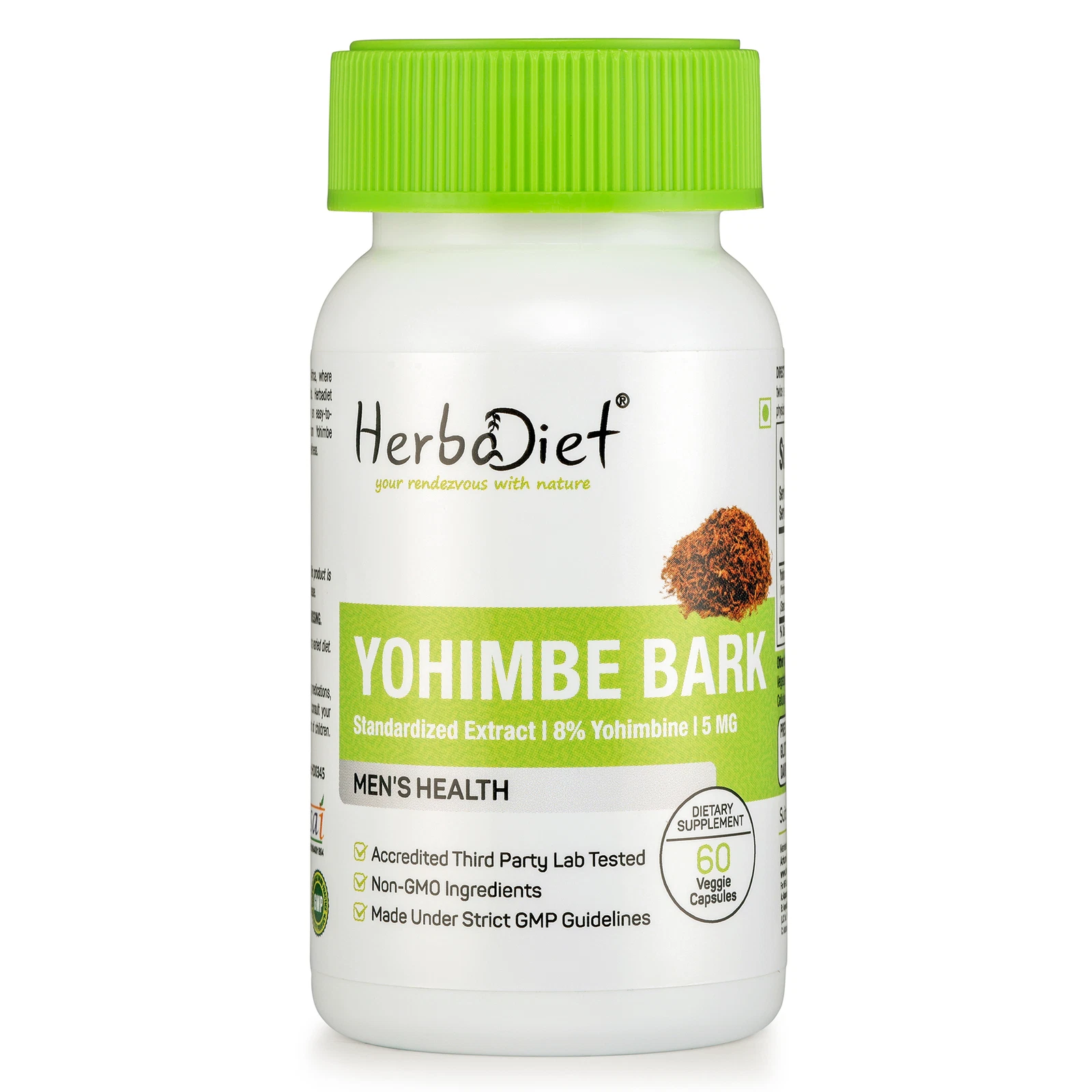 Yohiimbe Bark Extract Capsules Yohimbiine HCL 8% Fat Burner Loss Energy Booster