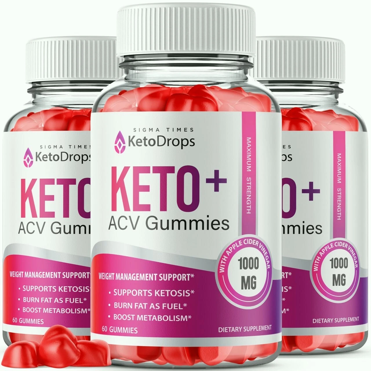(3 Bottles) Keto Drops, Official Keto Drops ACV Gummies For Weight Loss Formula