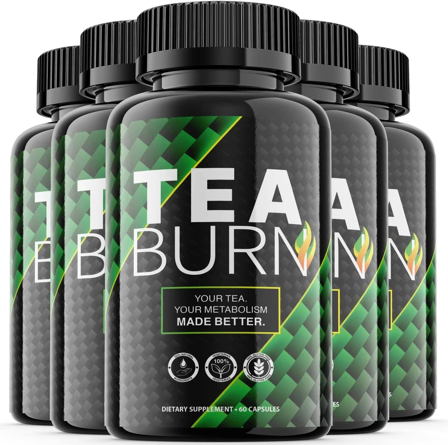 5 Pack-Tea Burn Keto Diet Pills,Weight Loss,Fat Burn,Appetite Control Supplement