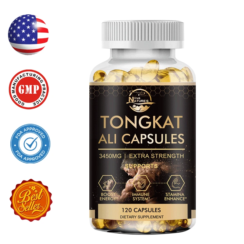 3450mg TongkatAli Extract 200:1 120 CapsulesStrong Natural Testosterone Booster