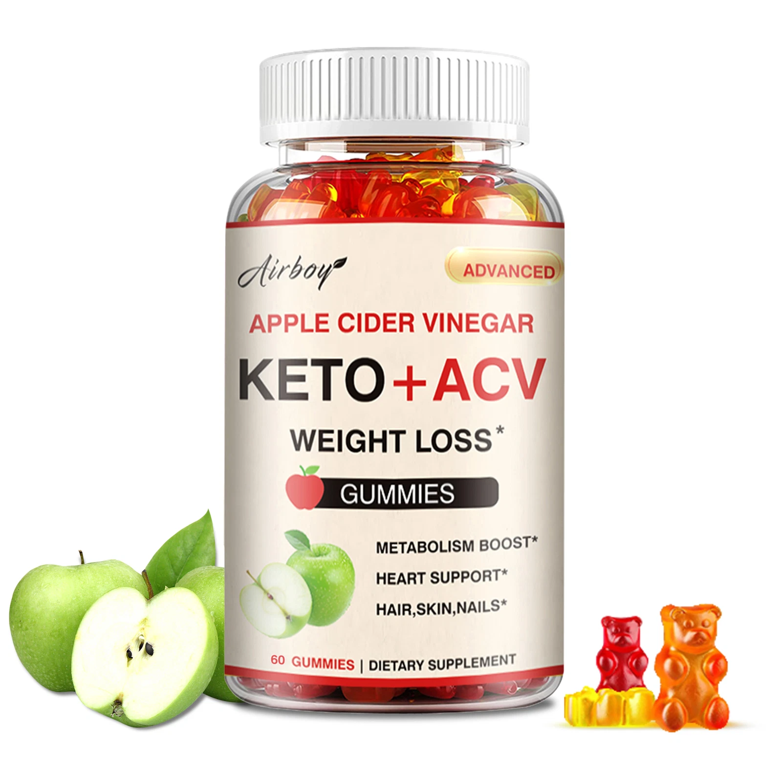 Keto+ACV Gummies 체중 감량 지방 연소 식욕 억제제, 체중 관리