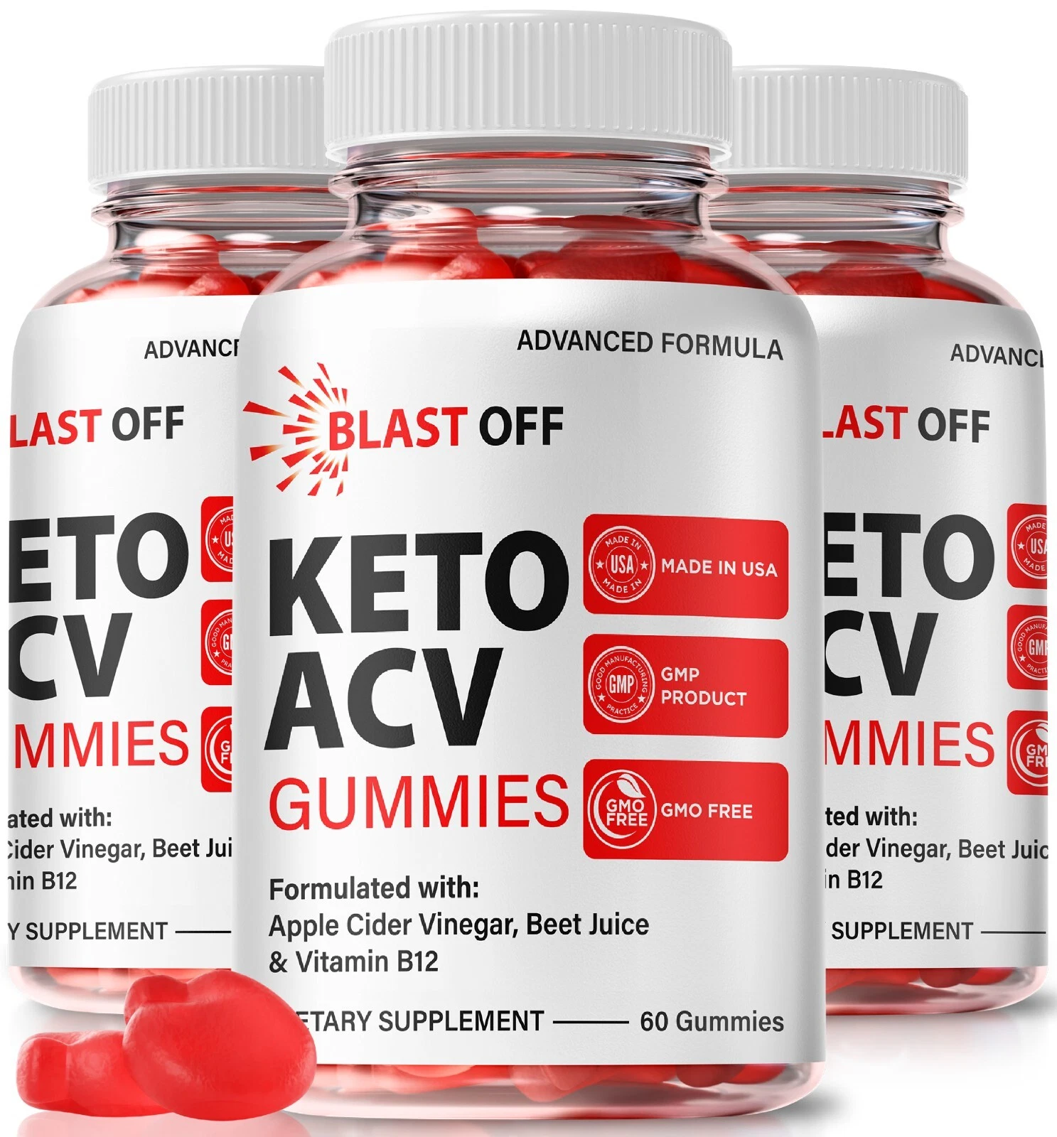(3 Pack) Blast Off Keto ACV Gummies For Advanced Weight Loss