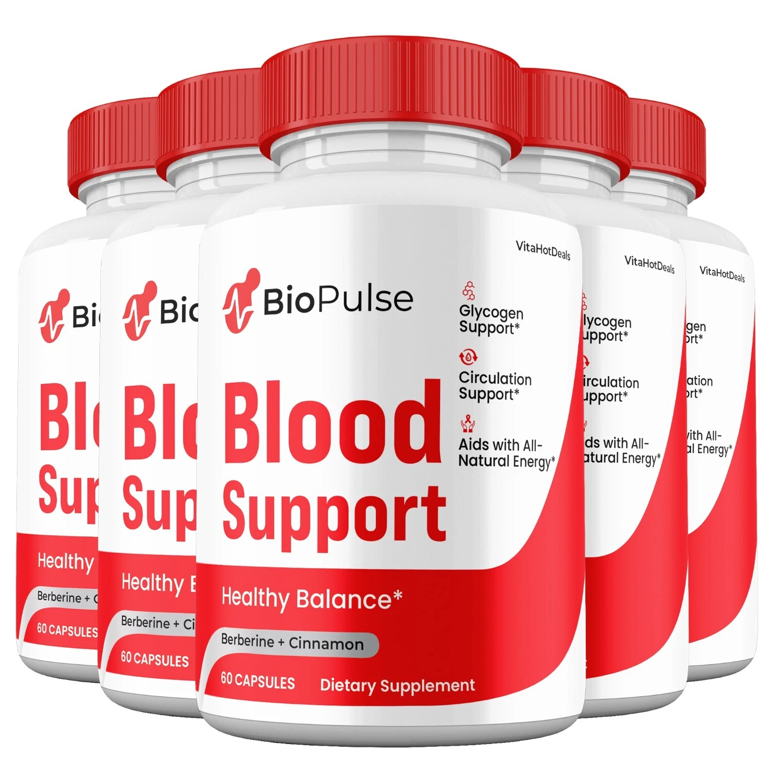 BioPulse Capsules, Max strength, Bio Pulse Pills Blood Supplement (5 Pack)
