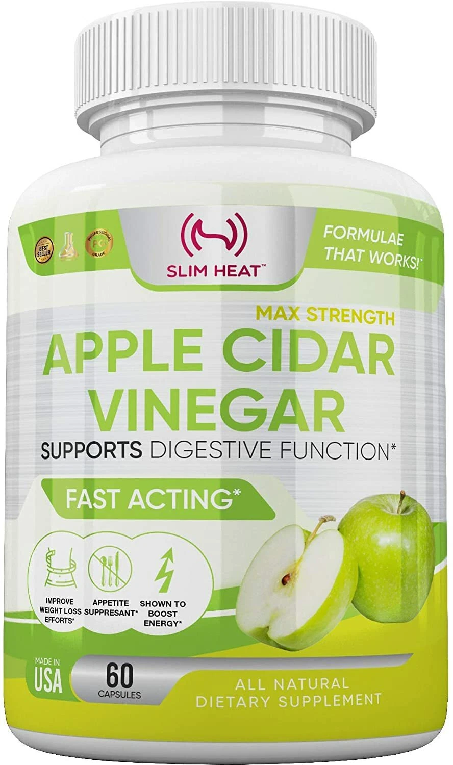 100% Natural Raw Apple Cider Vinegar Pills Weight Loss Appetite Suppressant