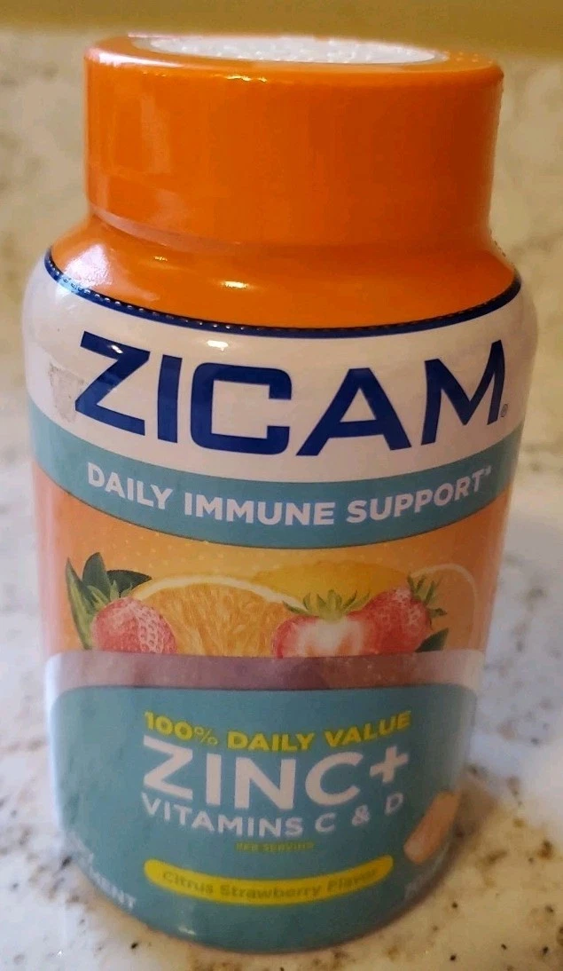ZICAM DAILY IMMUNE SUPPORT ZINC + VITAMIN C & D CITRUS STRAWBERRY 70 GUMMIES