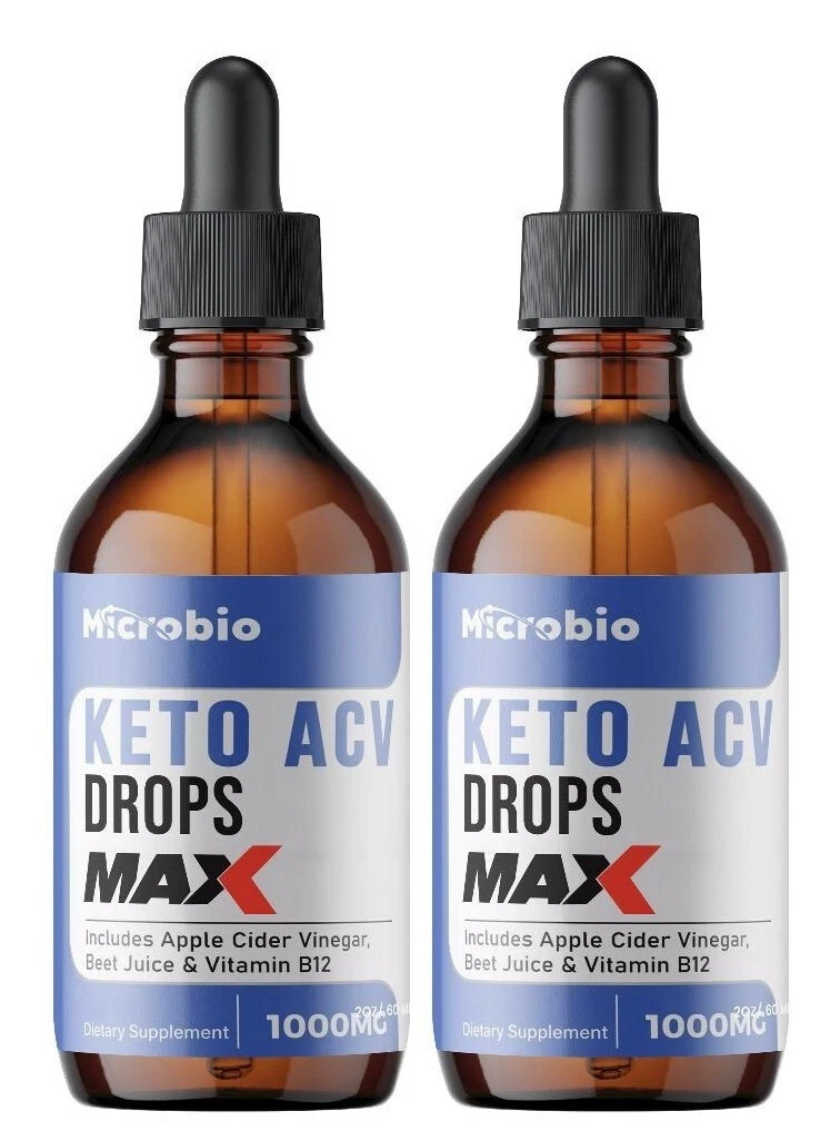 (2 Pack) Microbio MAX Keto Drops, Micro Bio ACV Maxmium Weight Loss Drops