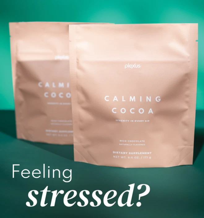 Calming Cocoa plexus Rich Chocolate Serenity in every Sip EXP 09/26