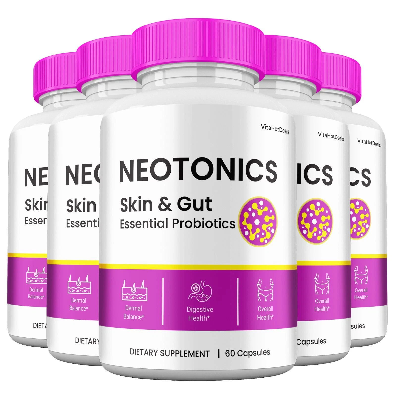 Neotonics Capsules for Gut and Skin Health, Neotonics Supplement (5 Pack)